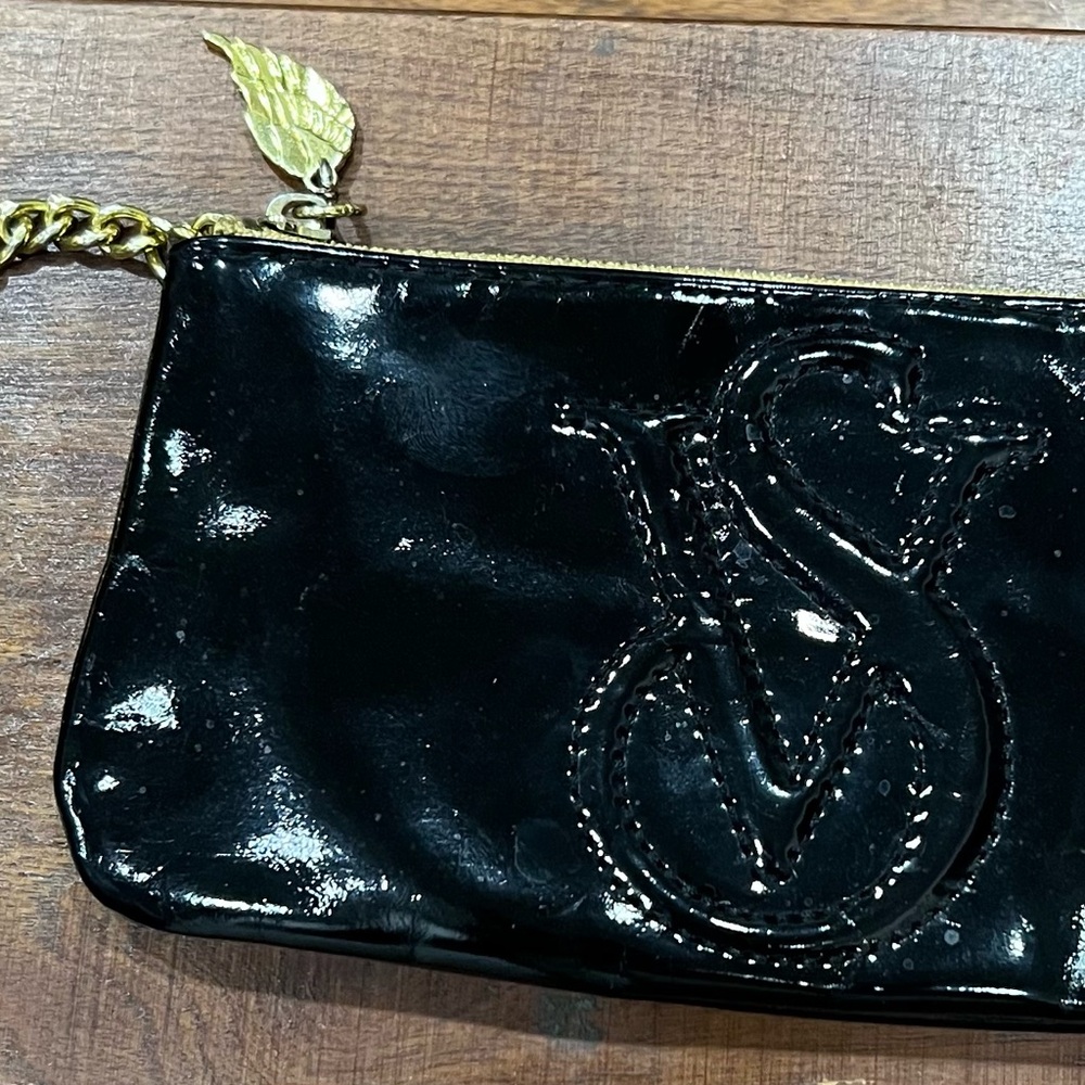 Victoria's Secret Black Patent Clutch with Gold Accents